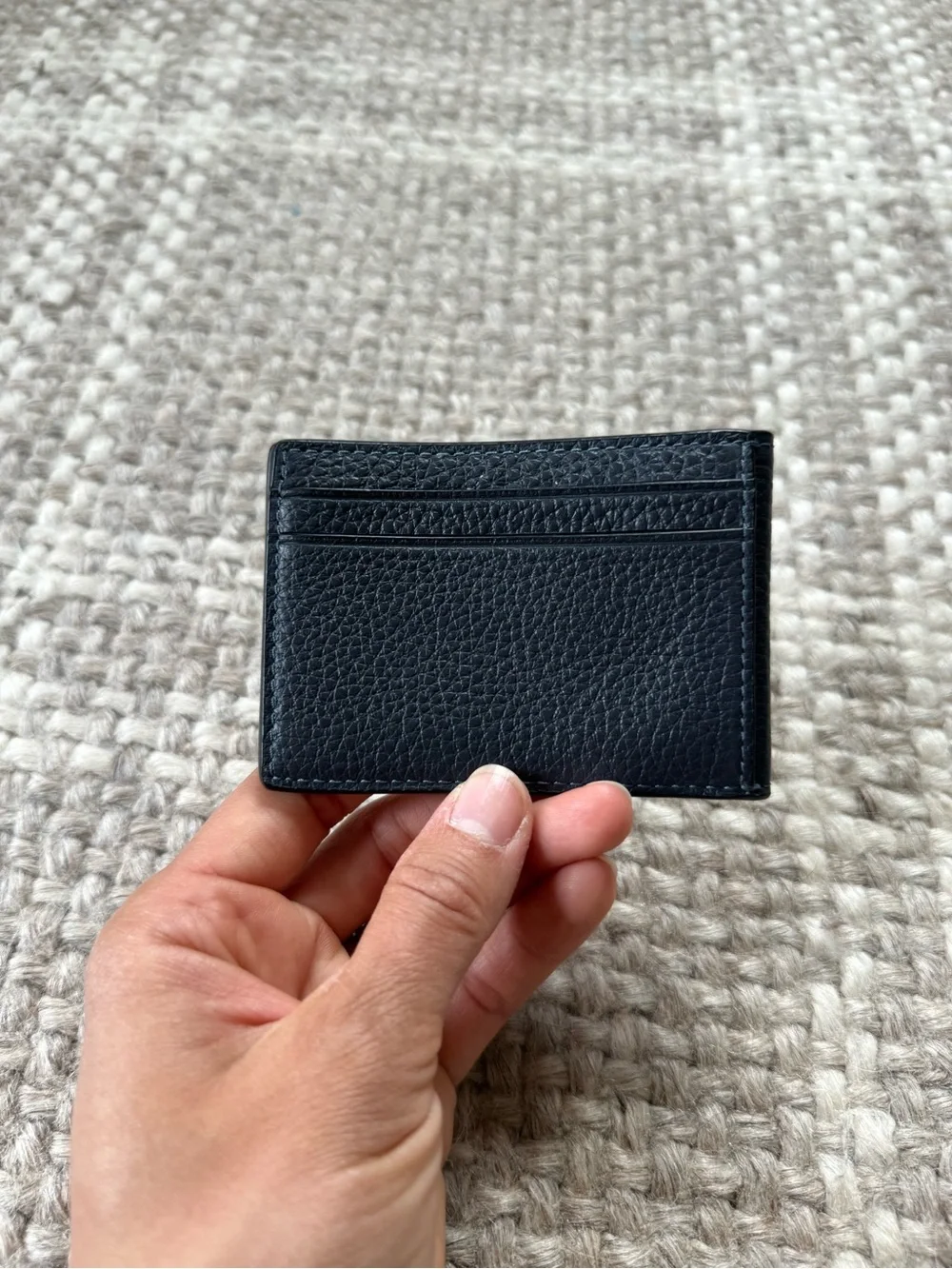 Coach leather card wallet dark blue
